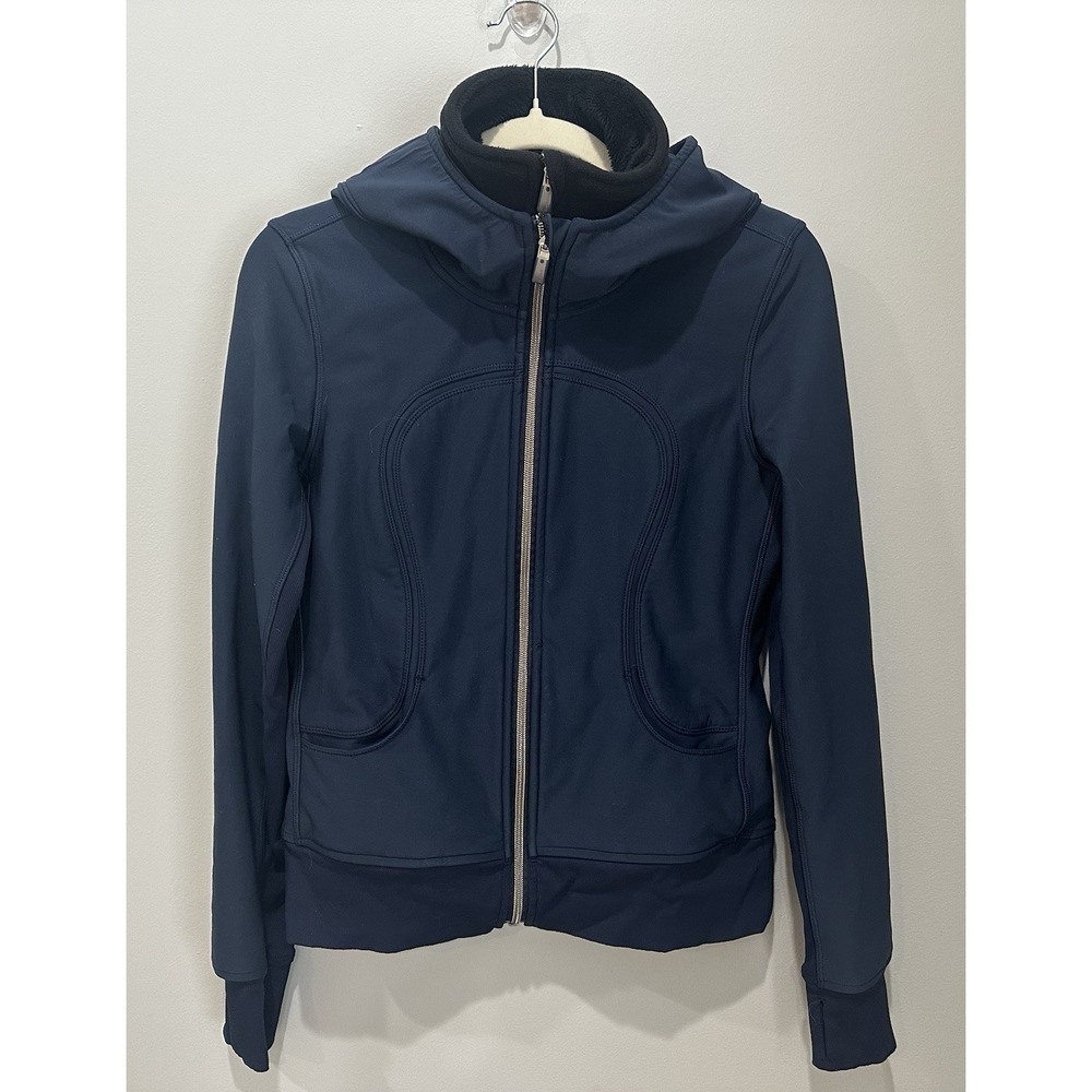 Lululemon‎ Uba Hoodie Jacket Women's Sz 4 Small Navy With Removable Fleece Liner